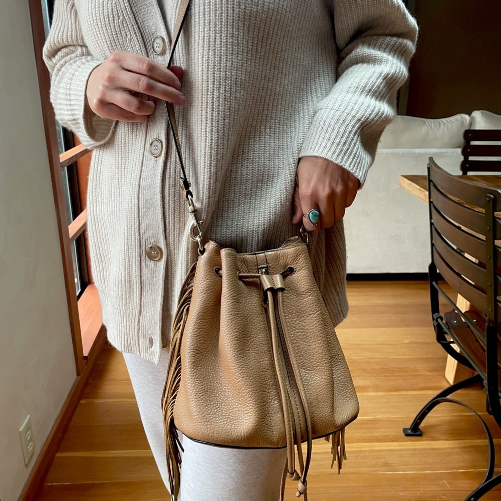 Rebecca Minkoff Fringe Moto Bucket Bag